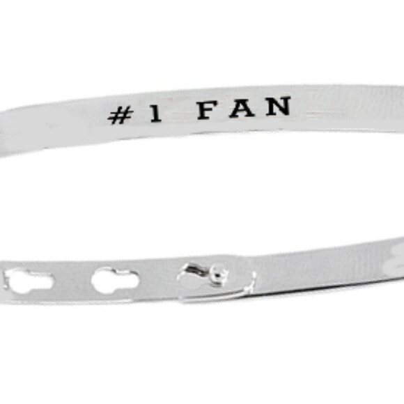 #1 Fan Adjustable Inscription 4mm Wide Bracelet - Picture 1 of 4